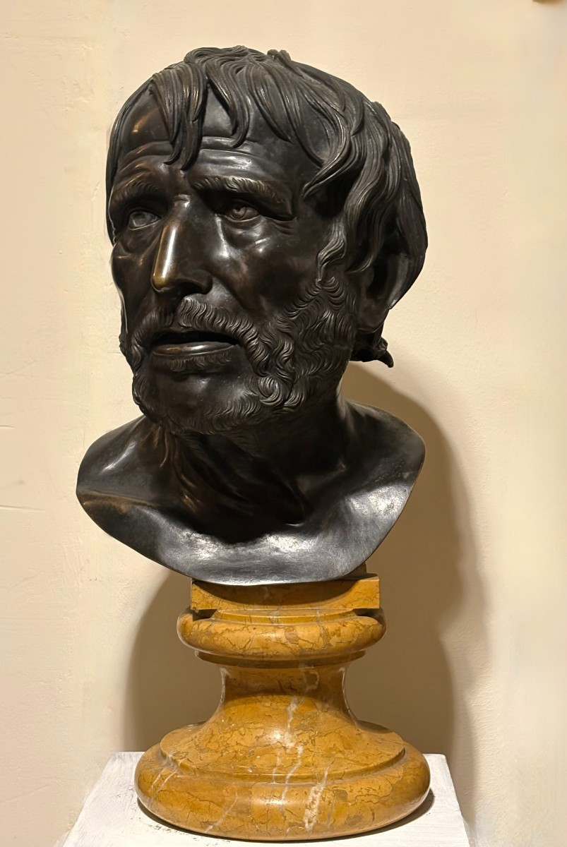  Late 18th Large Grand Tour Pseudo-seneca Bronze Head