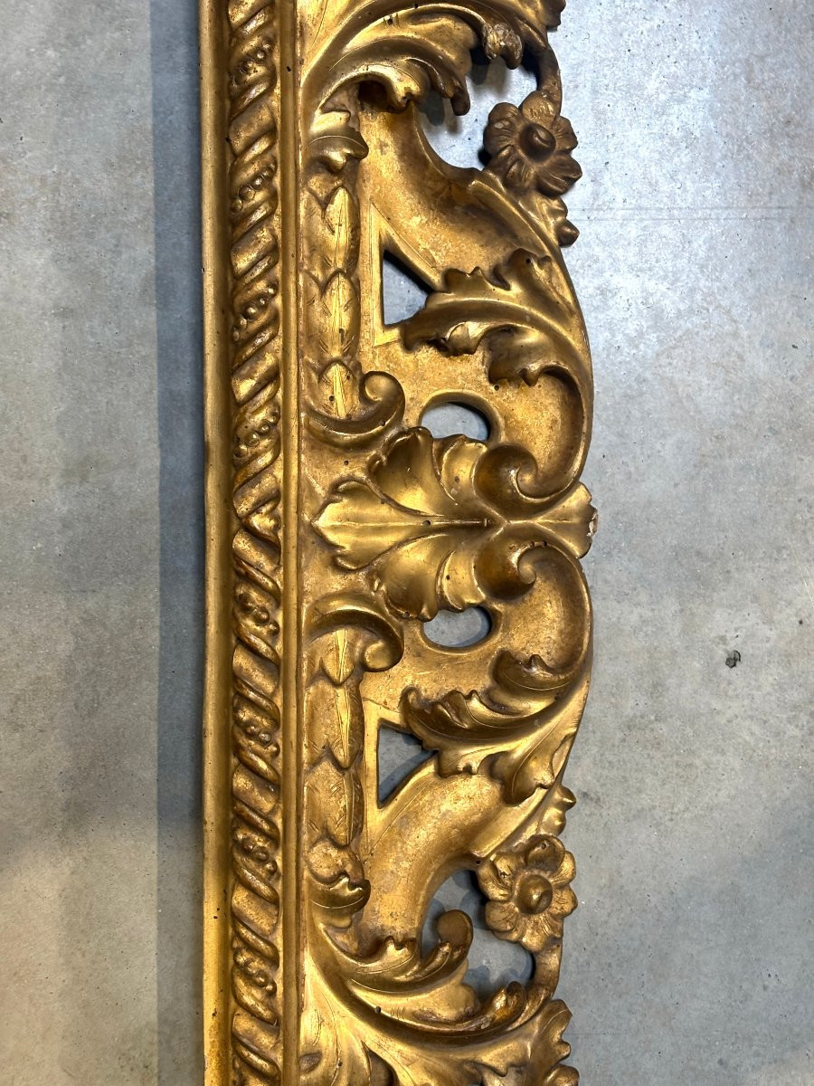 Large Florentine Rococo Gilded Wooden Frame, Mid-18th Century-photo-3