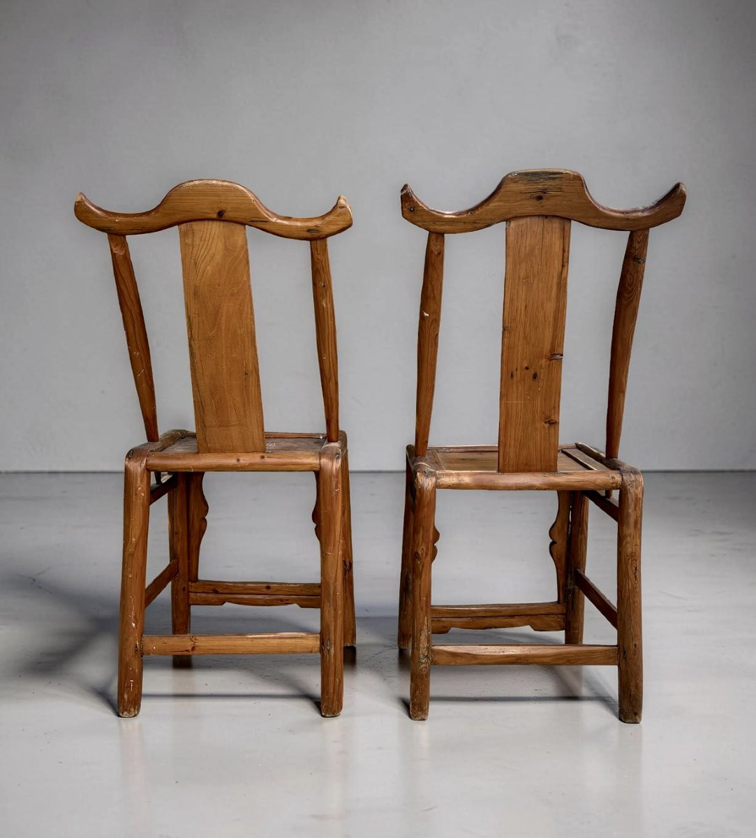 Paire de Chaises Chinois Dynastie Qing 19éme-photo-4