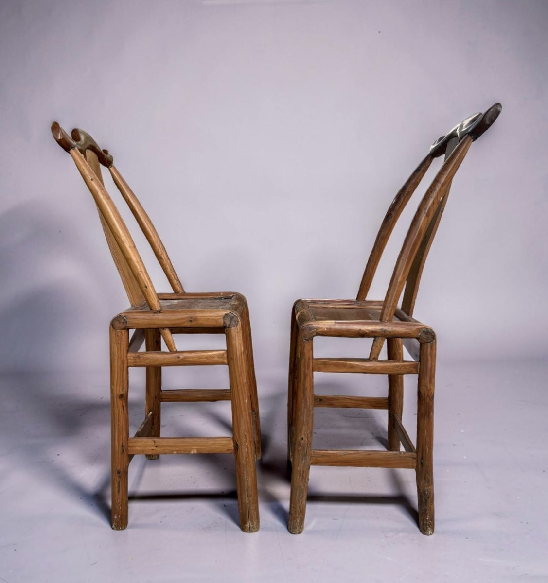 Paire de Chaises Chinois Dynastie Qing 19éme-photo-2