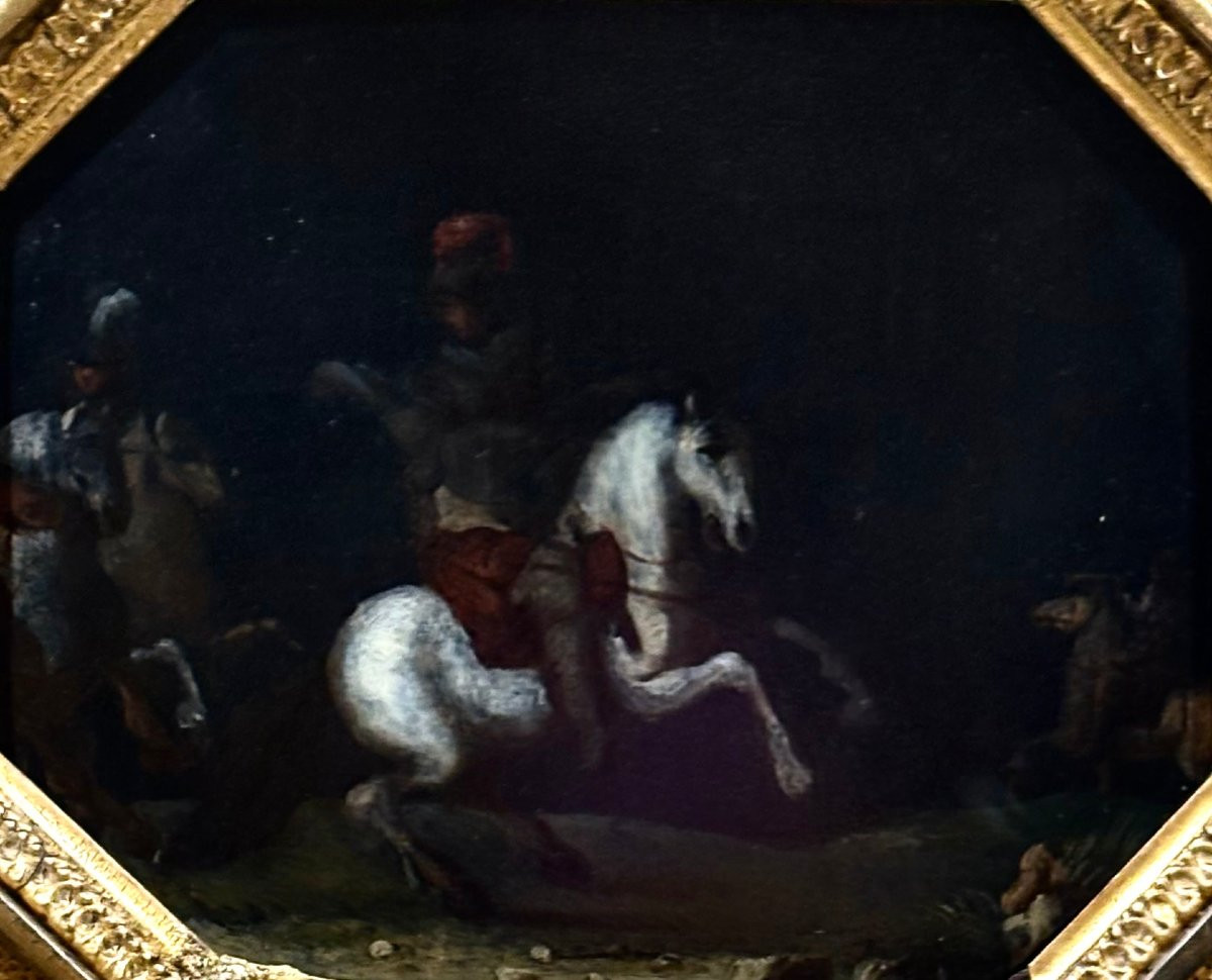 17th Battle Scene Painting On Slate-photo-1