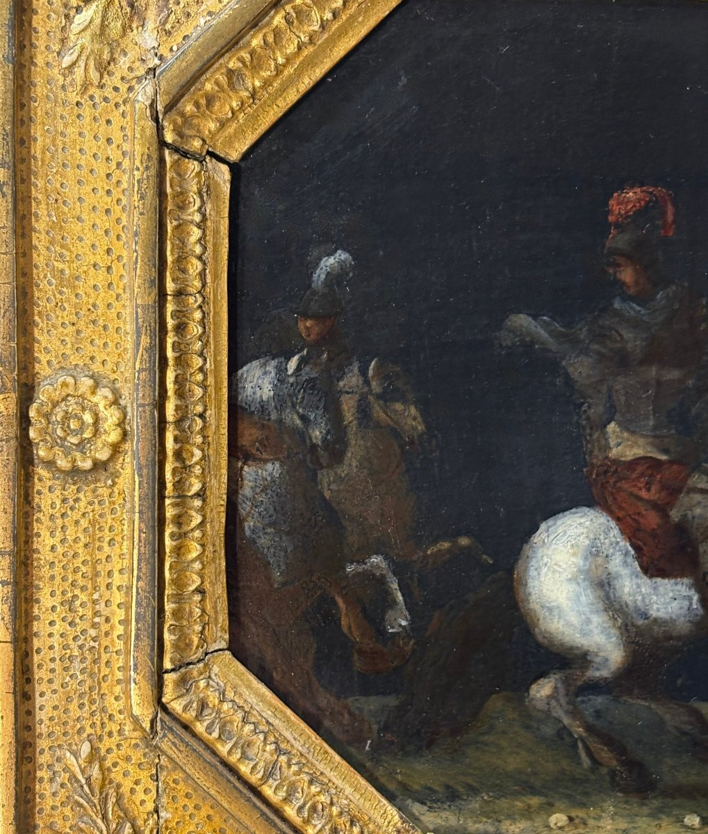 17th Battle Scene Painting On Slate-photo-2