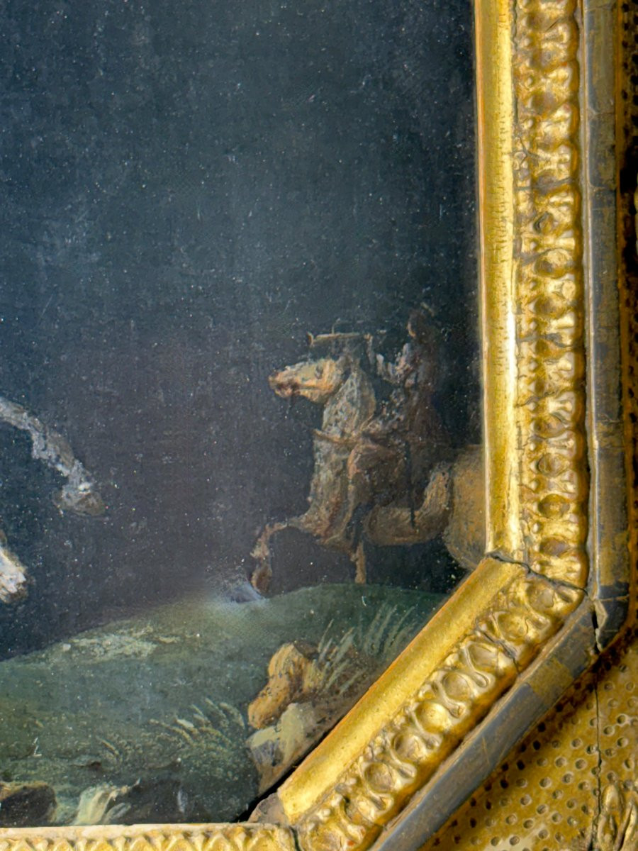 17th Battle Scene Painting On Slate-photo-4