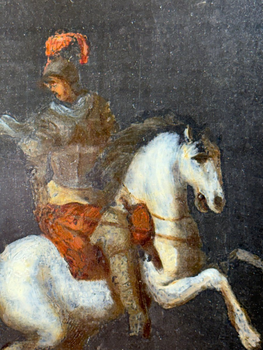 17th Battle Scene Painting On Slate-photo-5