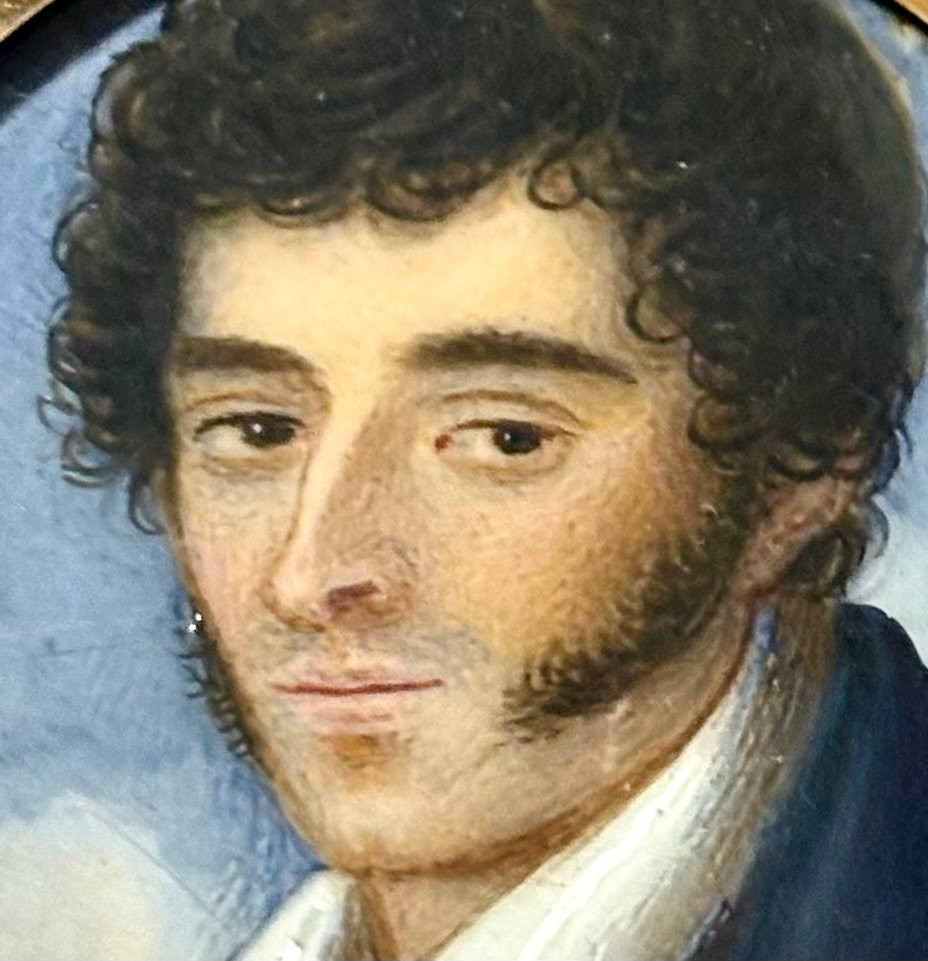 Benedetto Menghini (rome, C. 1820) Miniature Portrait In A Gold Frame-photo-3