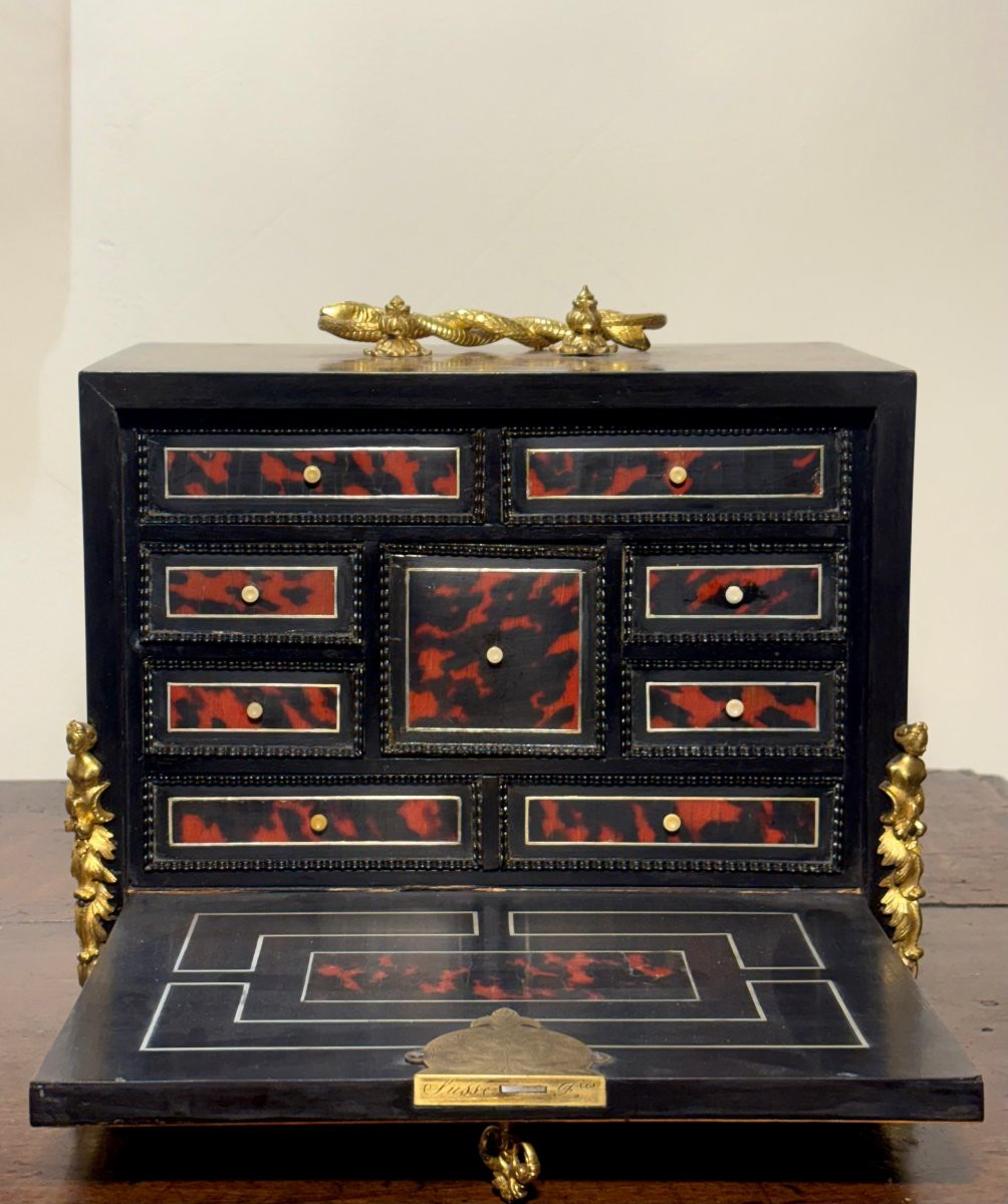 Cabinet En Marqueterie  Boulle signé "SUSSE  Frères" Napoléon III-photo-2
