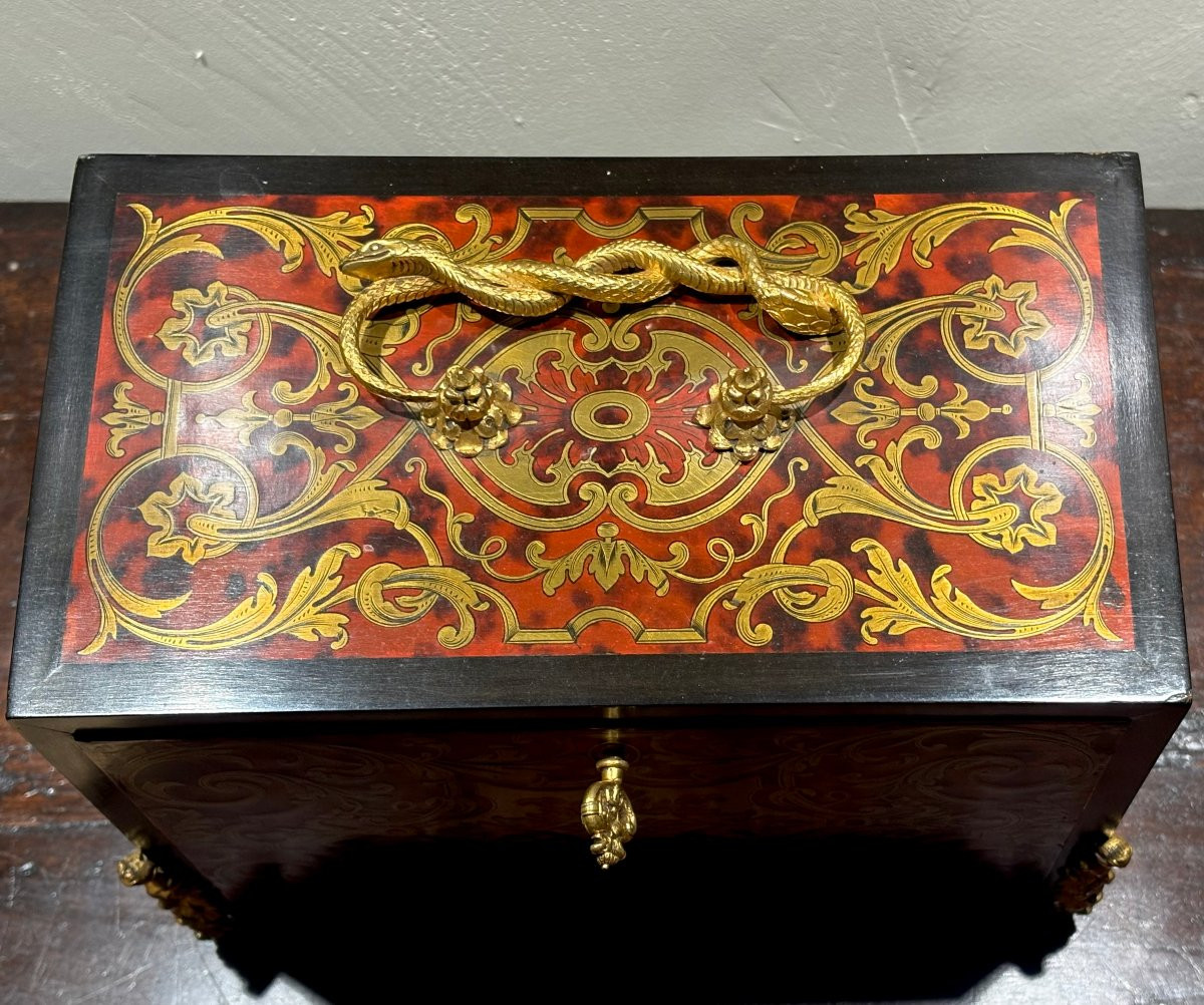 Cabinet En Marqueterie  Boulle signé "SUSSE  Frères" Napoléon III-photo-3