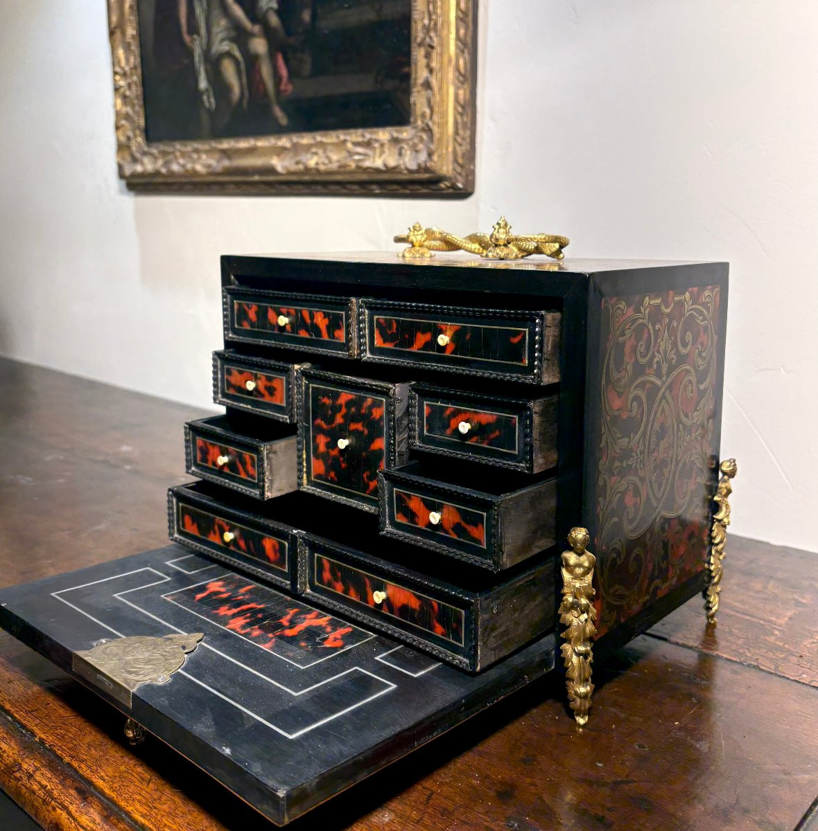Cabinet En Marqueterie  Boulle signé "SUSSE  Frères" Napoléon III-photo-2