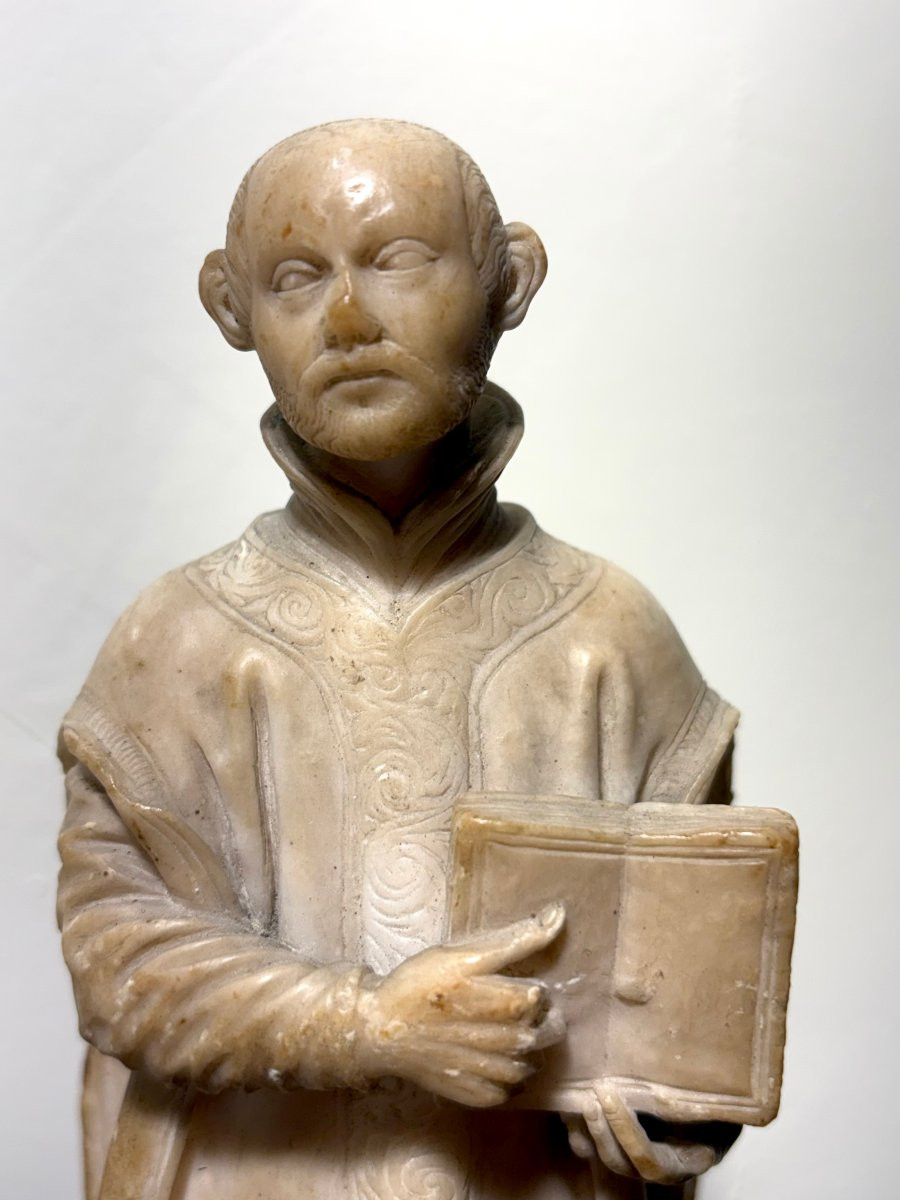 Sculpture Baroque en Albâtre Saint Ignace de Loyola Italie XVIIe siècle-photo-3