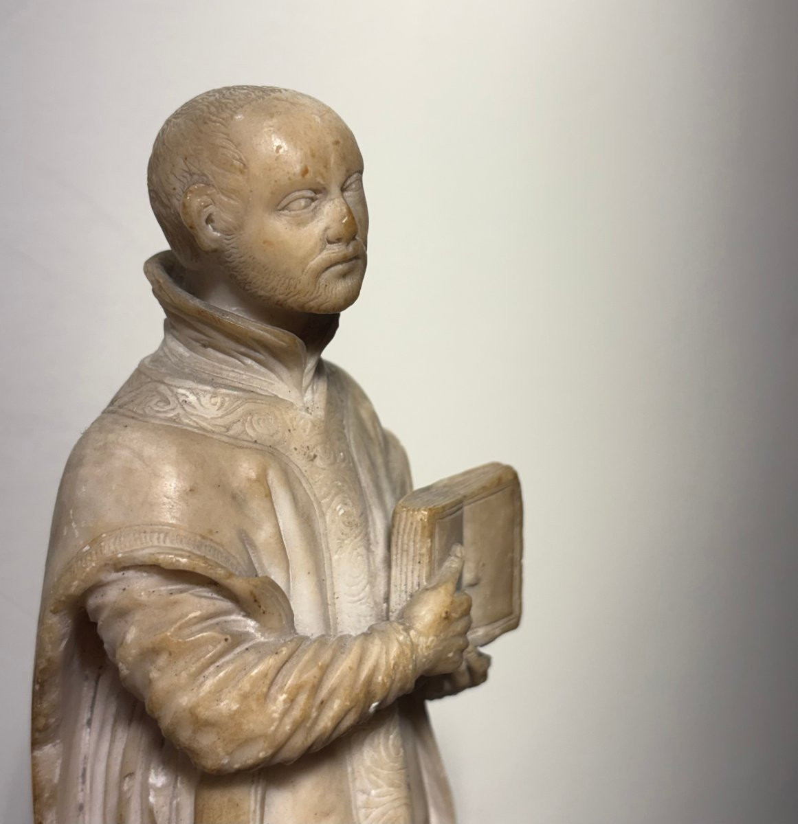 Sculpture Baroque en Albâtre Saint Ignace de Loyola Italie XVIIe siècle-photo-4