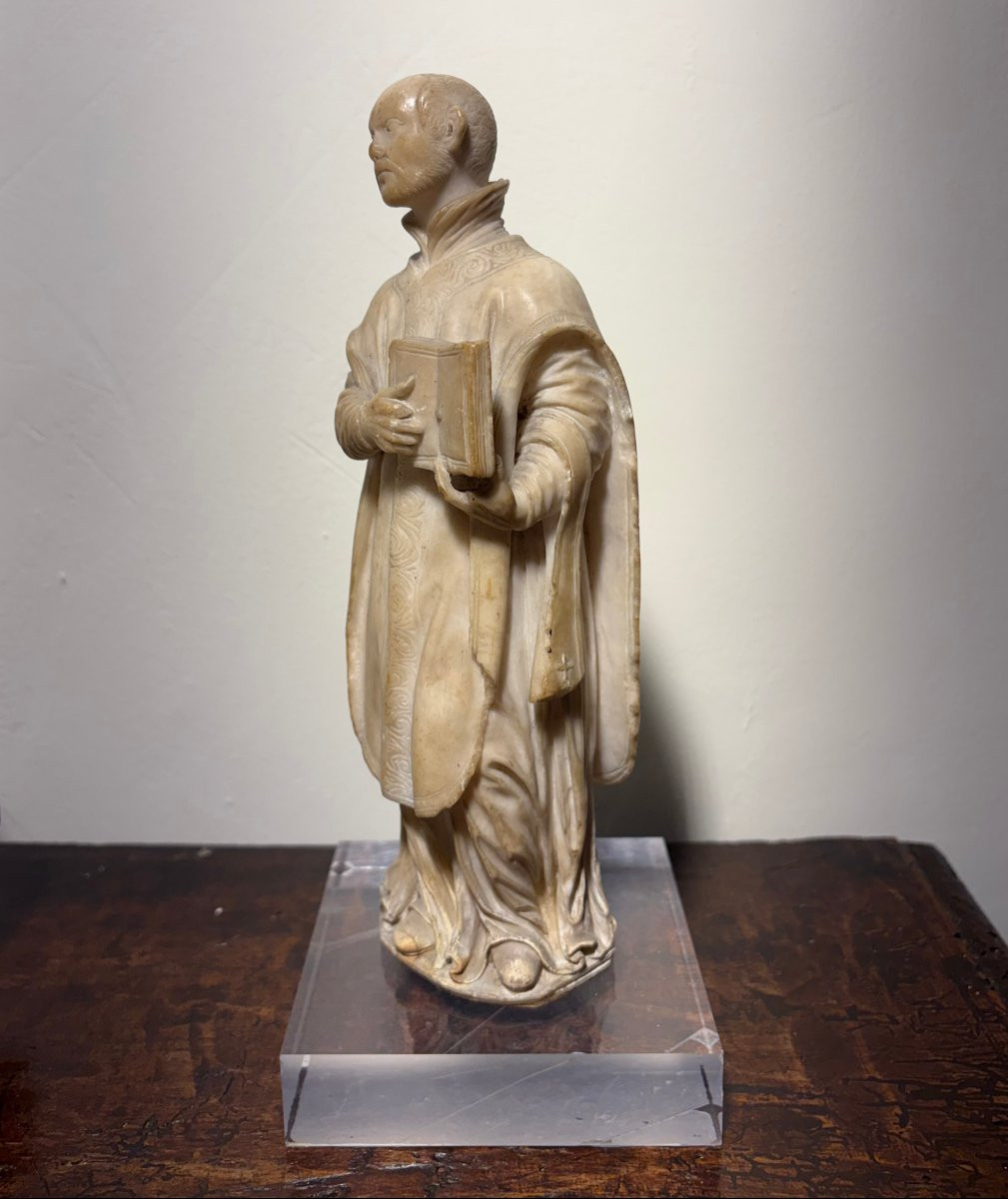 Sculpture Baroque en Albâtre Saint Ignace de Loyola Italie XVIIe siècle-photo-2