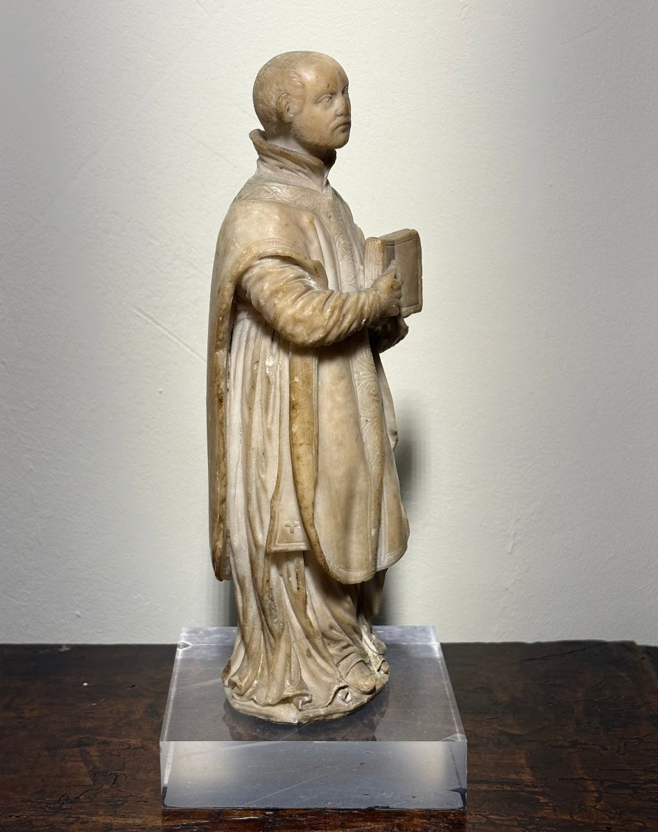 Sculpture Baroque en Albâtre Saint Ignace de Loyola Italie XVIIe siècle-photo-4