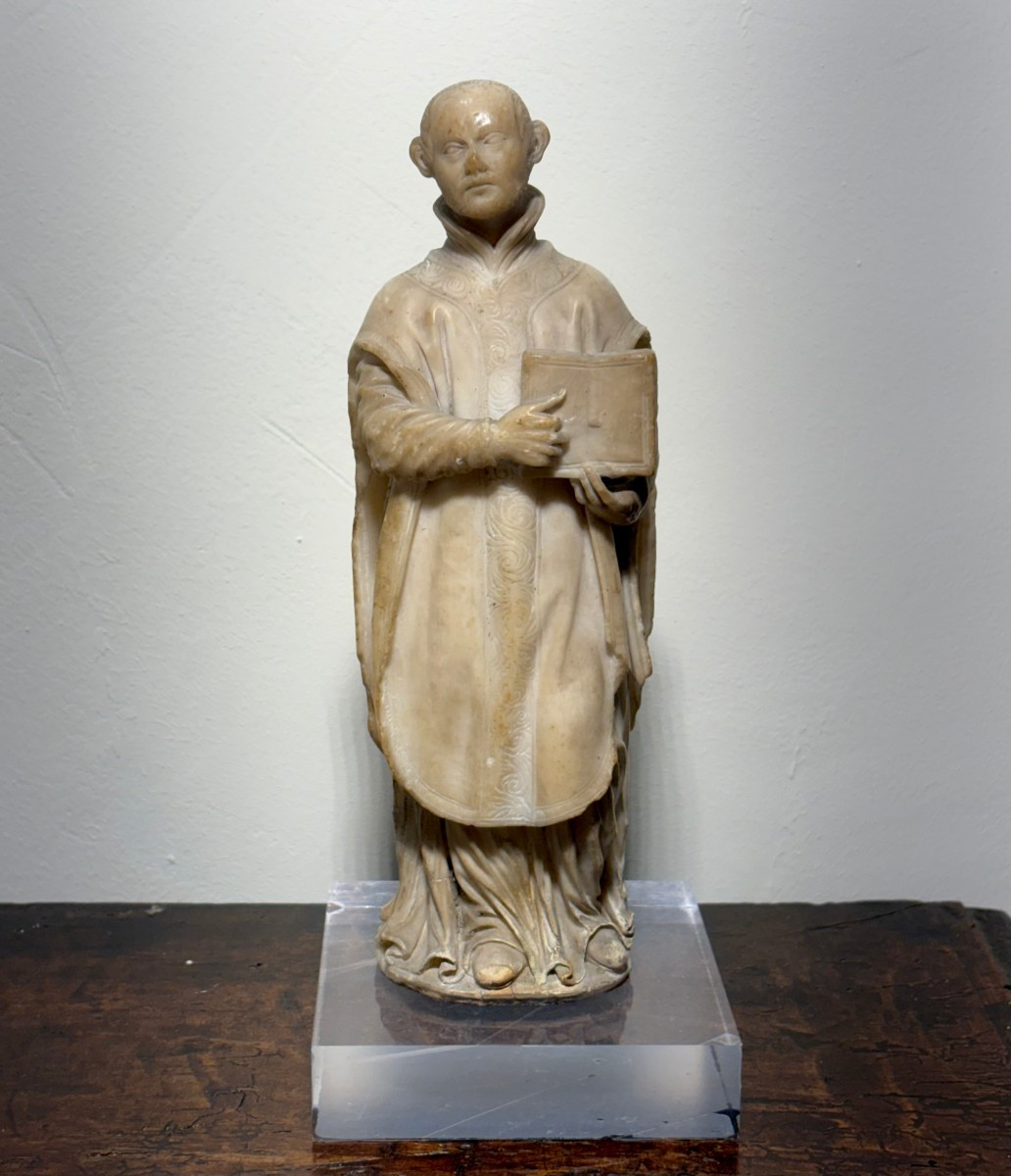 Sculpture Baroque en Albâtre Saint Ignace de Loyola Italie XVIIe siècle