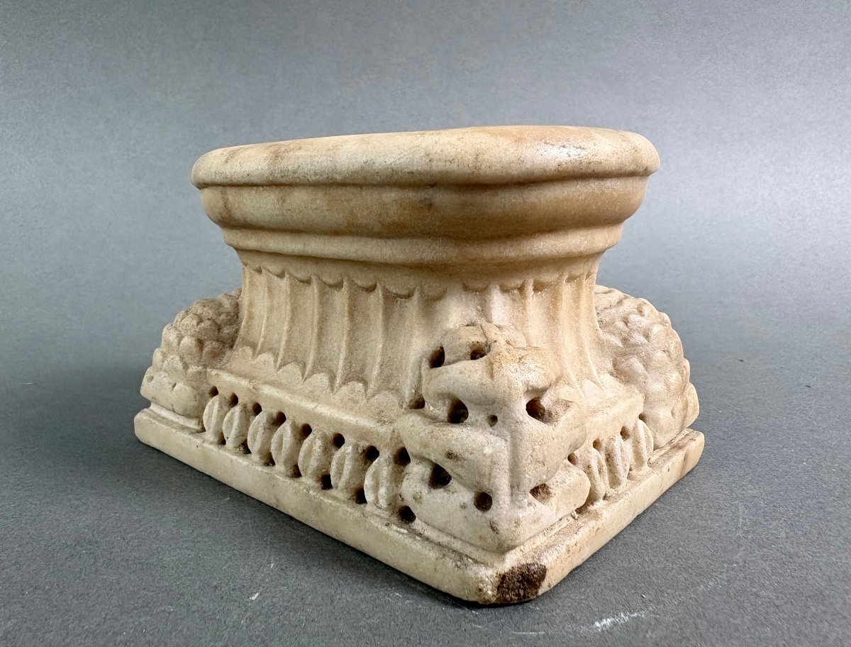 Late 18th  Grand Tour Souvenir Marble Inkwell-photo-2