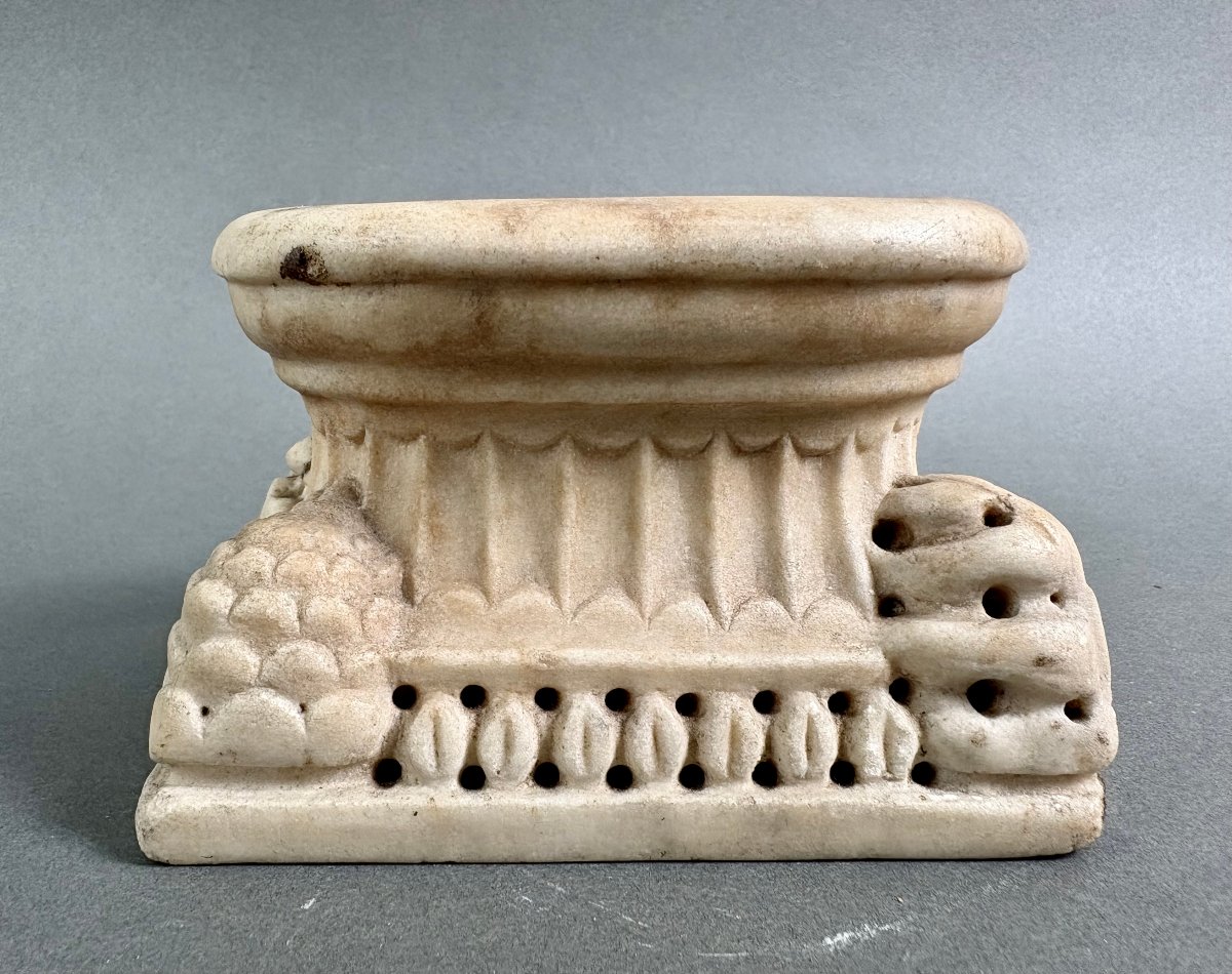 Late 18th  Grand Tour Souvenir Marble Inkwell-photo-5