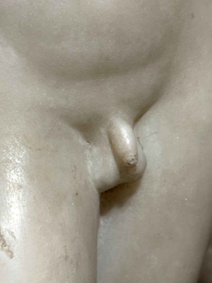 Ephèbe Harpocrate Sculpture Marbre Néoclassique Rome 18éme -photo-2