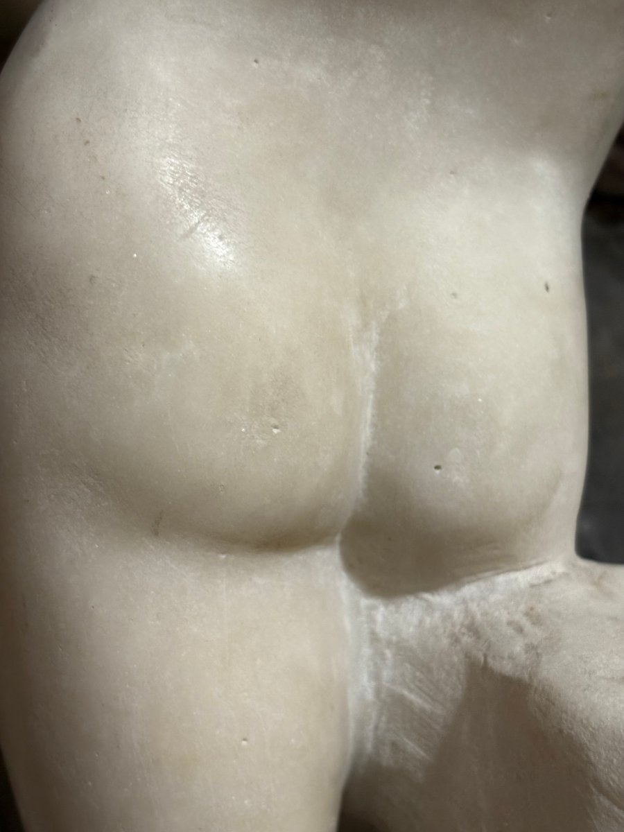 Ephèbe Harpocrate Sculpture Marbre Néoclassique Rome 18éme -photo-4