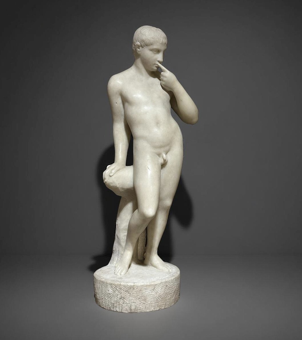 Ephèbe Harpocrate Sculpture Marbre Néoclassique Rome 18éme 