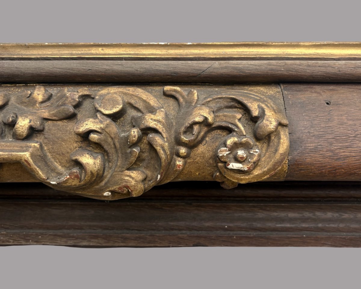 Impressive 19th Wooden Frame With Gilded Inlay-photo-1