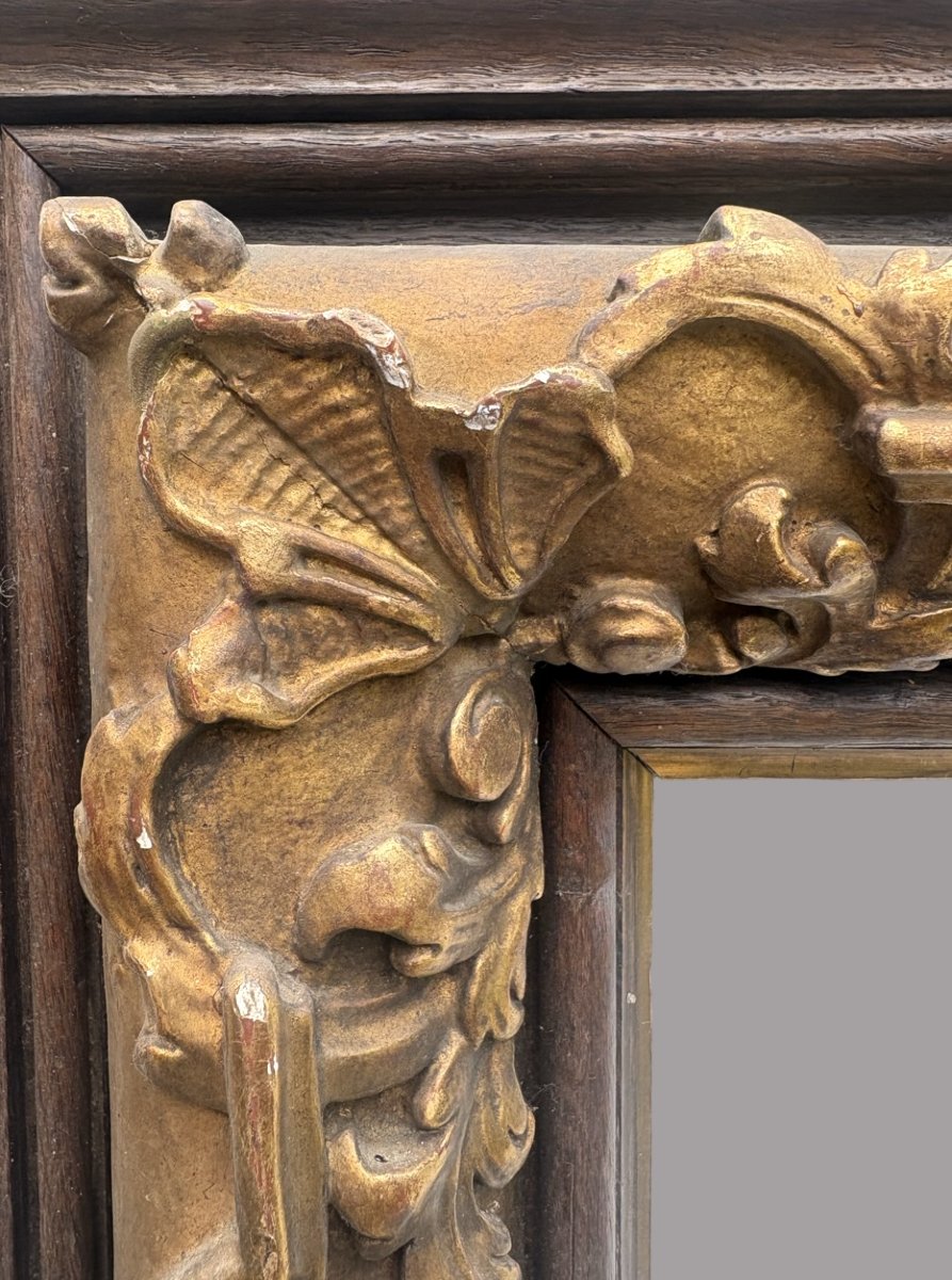 Impressive 19th Wooden Frame With Gilded Inlay-photo-5