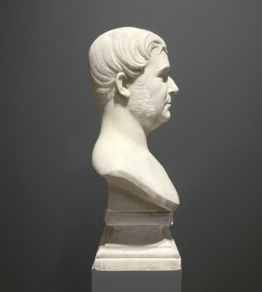 Francisque-joseph Duret (1804–1865) Marble Bust Of A Man-photo-1