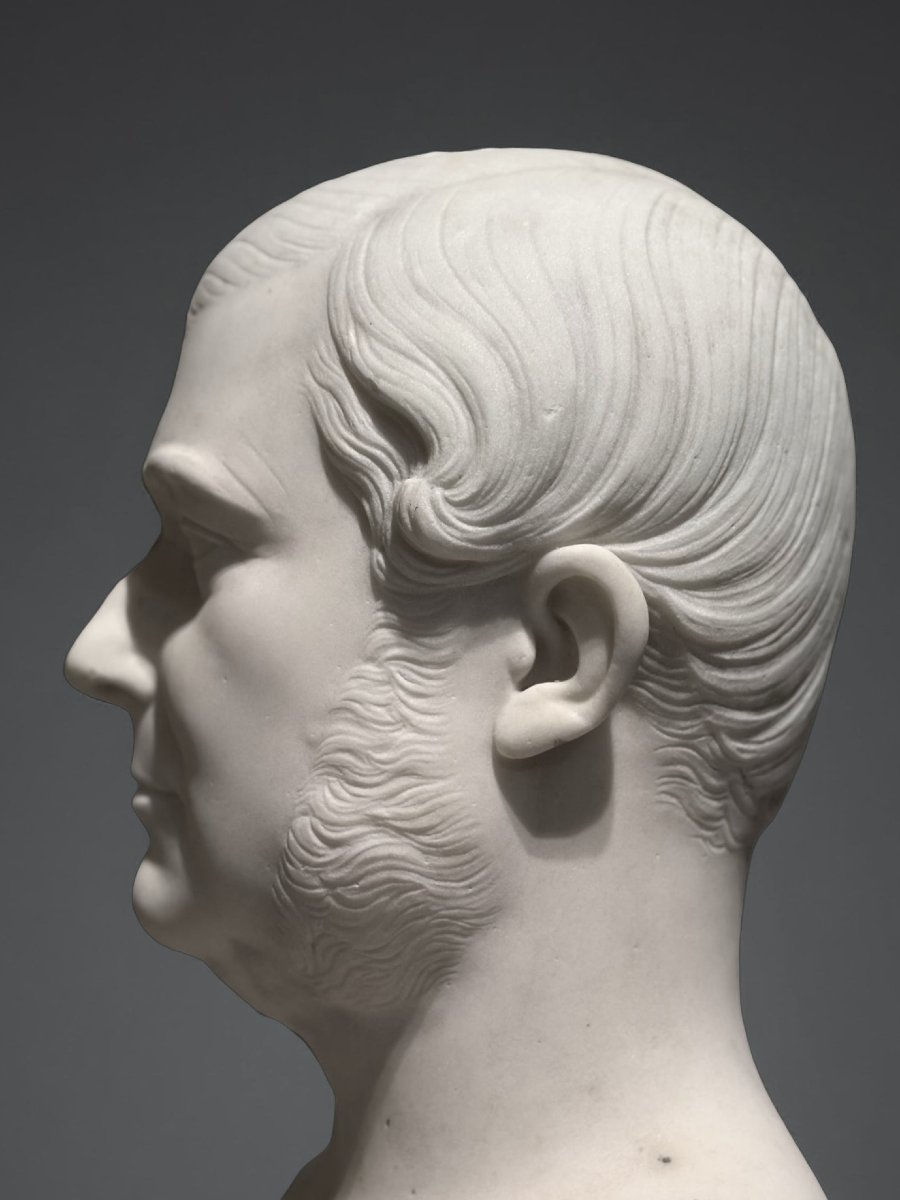Francisque-joseph Duret (1804–1865) Marble Bust Of A Man-photo-4