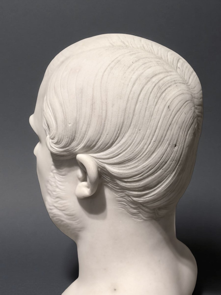 Francisque-joseph Duret (1804–1865) Marble Bust Of A Man-photo-6