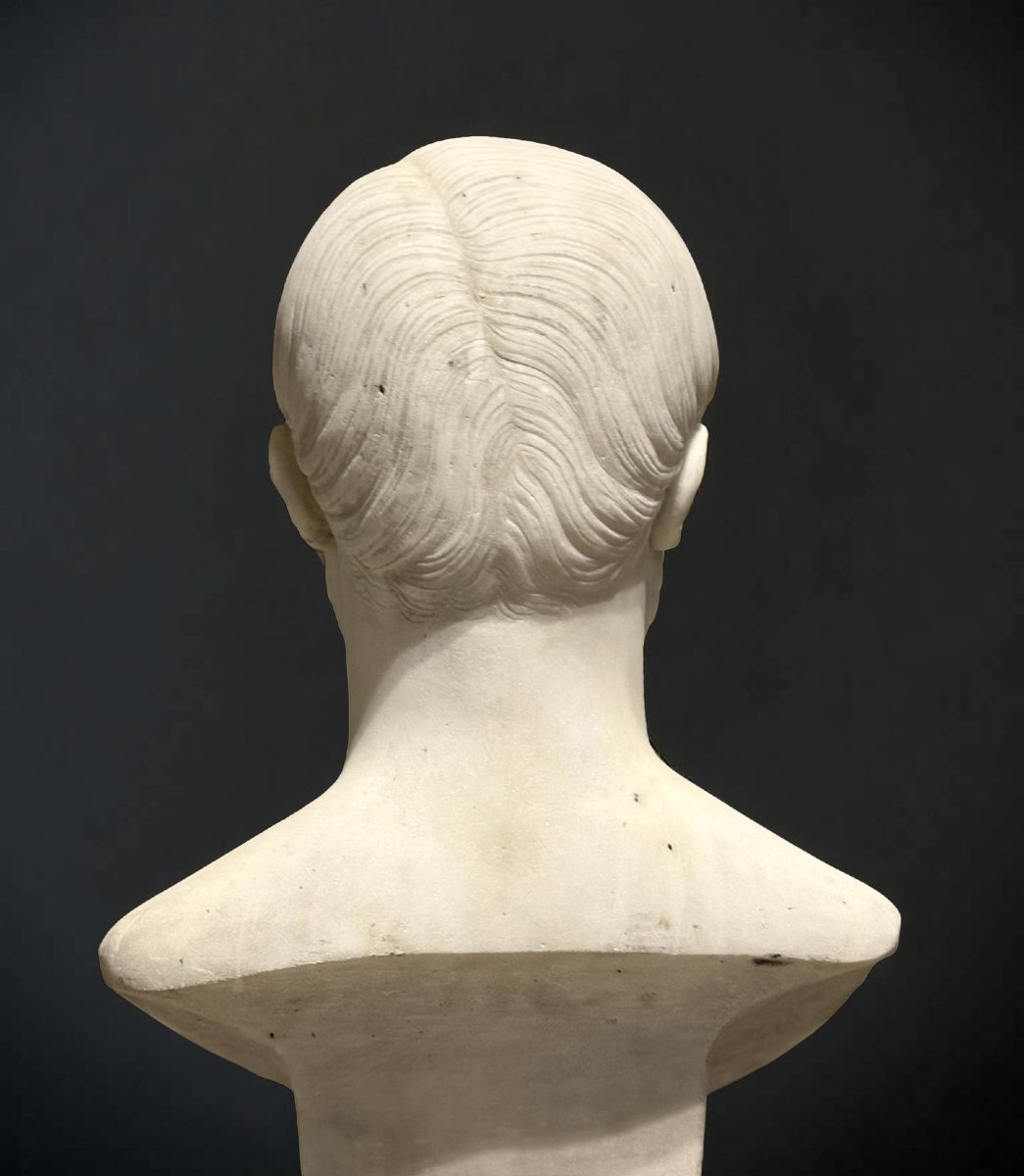 Francisque-joseph Duret (1804–1865) Marble Bust Of A Man-photo-7