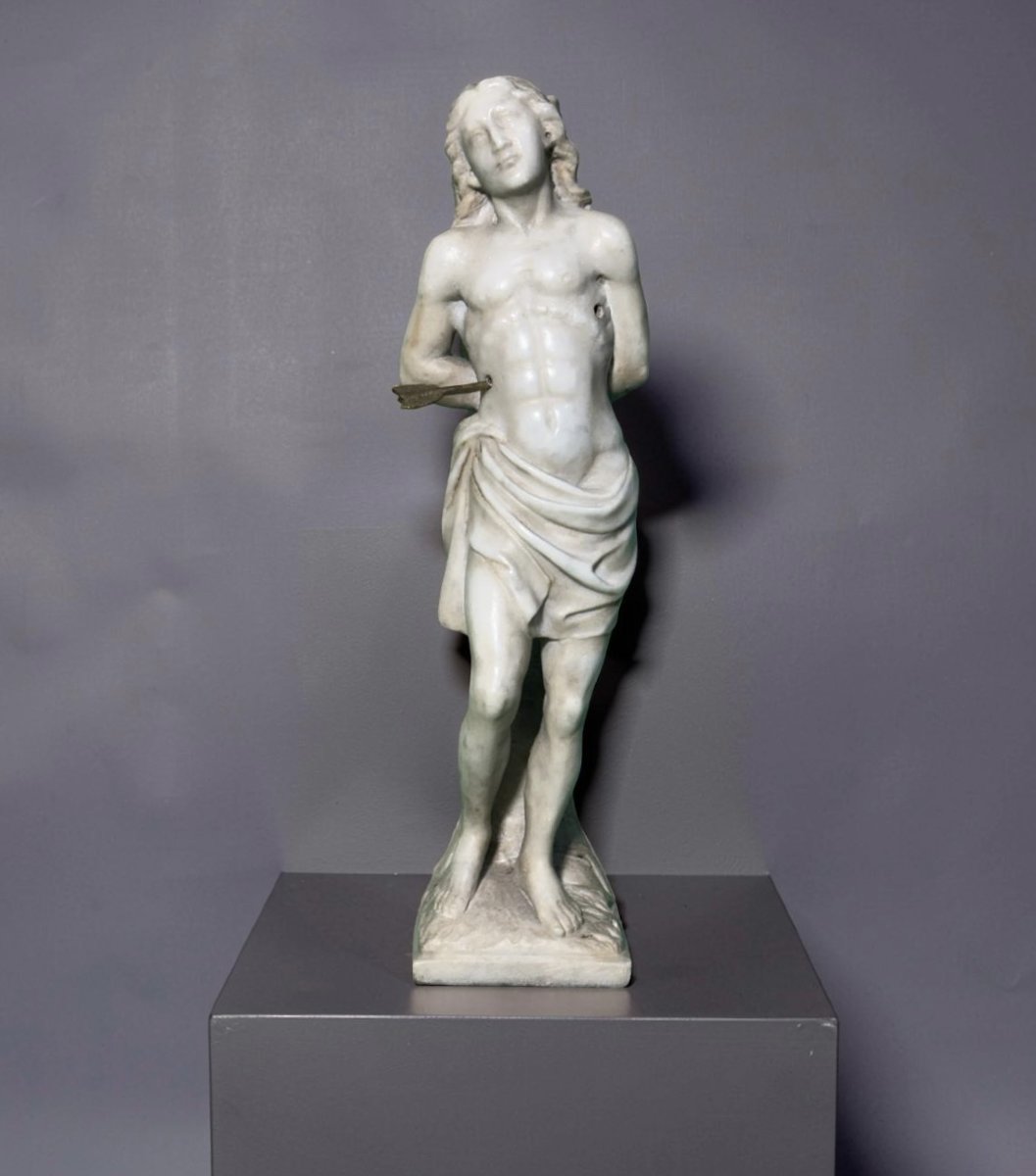Saint Sébastien Sculpture en Marbre Italie 18éme 