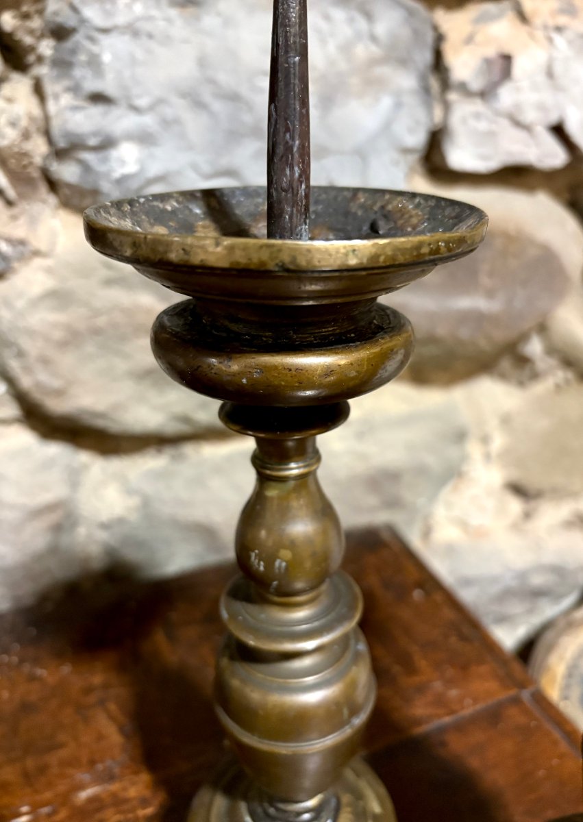 17th Pair Of Baroque Bronze Florentine Candlesticks-photo-3