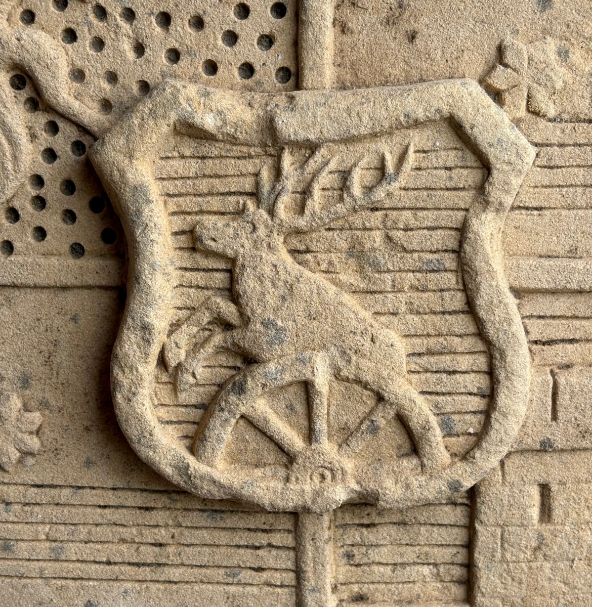 Stone Coat Of Arms Featuring An Eagle, Dated 1690-photo-2