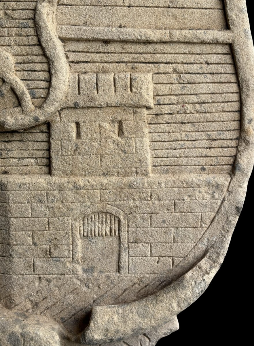 Stone Coat Of Arms Featuring An Eagle, Dated 1690-photo-4
