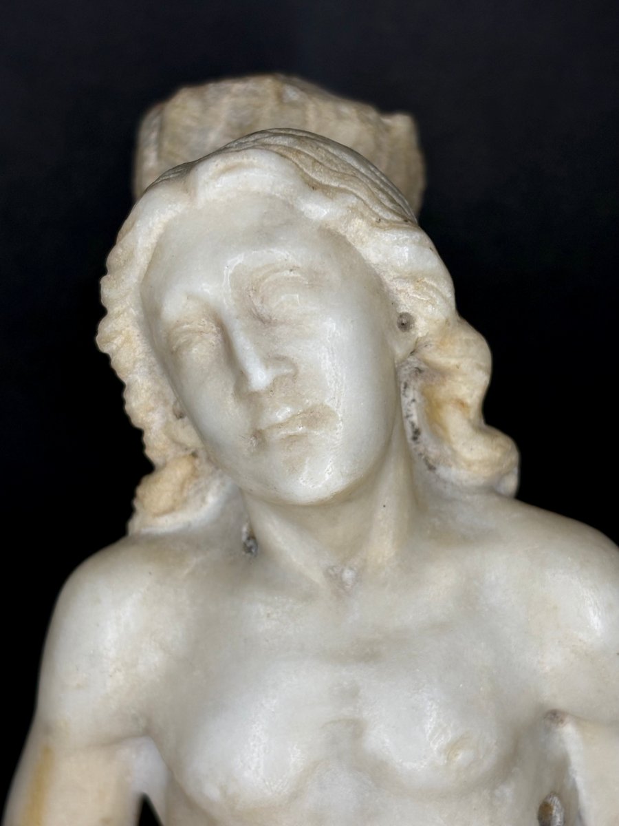 Saint Sébastien Sculpture en Marbre Italie 18éme -photo-2