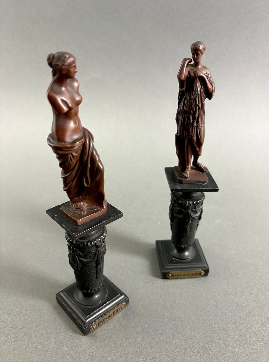 Paire de Statuettes en Bronze Néoclassiques Souvenir du Grand Tour 19éme-photo-8