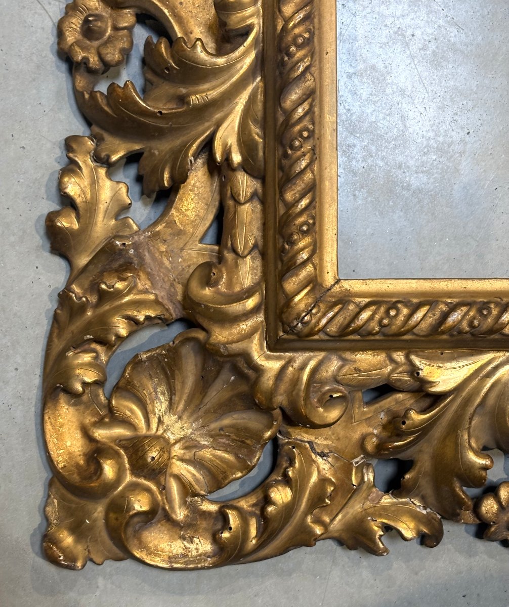 Large Florentine Gilded Wood Frame, Early 19th Century-photo-3