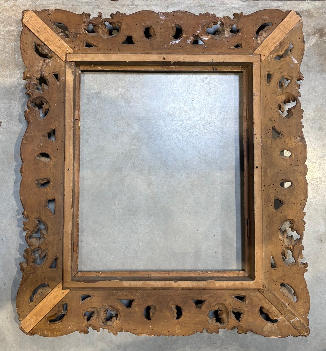Large Florentine Gilded Wood Frame, Early 19th Century-photo-5