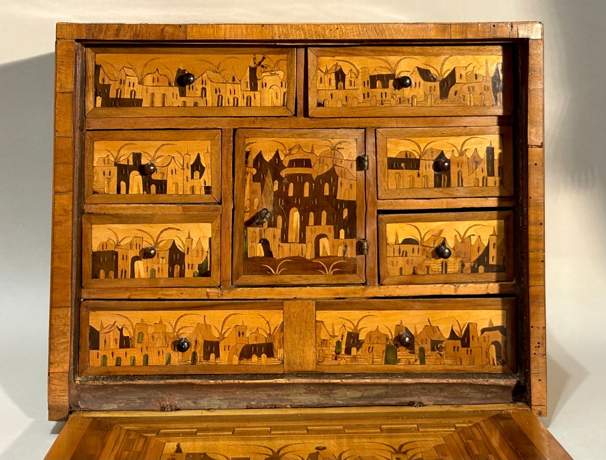 17th Inlaid Cabinet From Augsburg "wild Grass"-photo-3