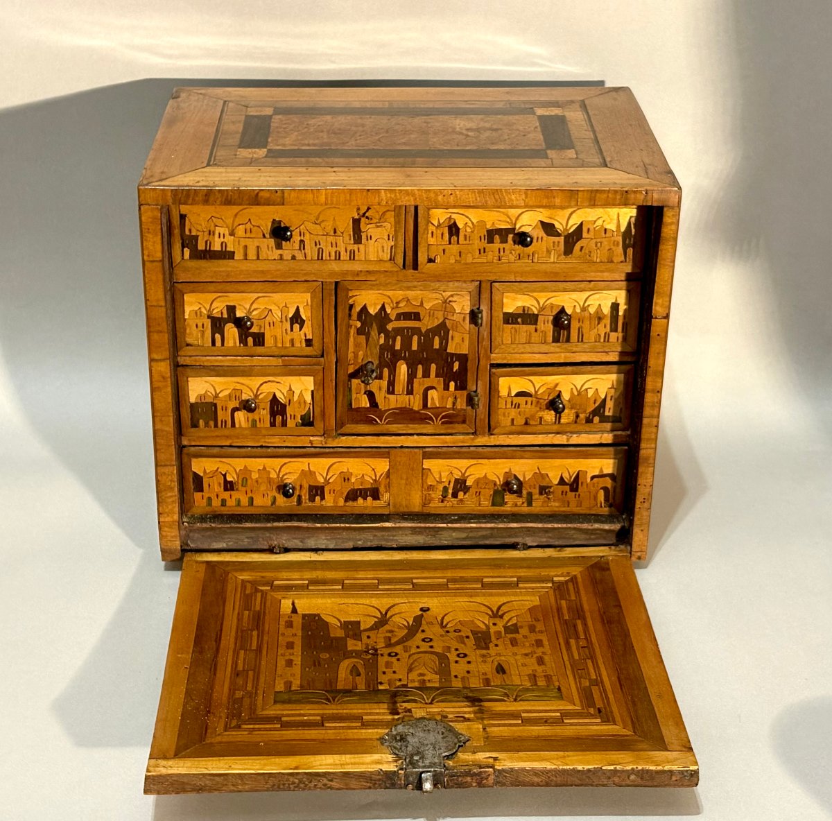 17th Inlaid Cabinet From Augsburg "wild Grass"-photo-4
