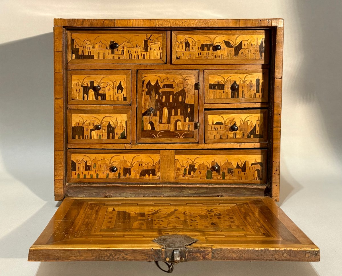 17th Inlaid Cabinet From Augsburg "wild Grass"