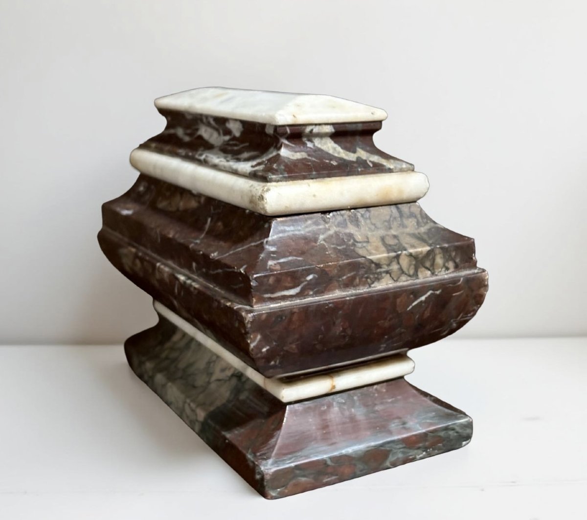 Encrier en Marbre Grand Tour Sarcophage Urne 19éme-photo-3