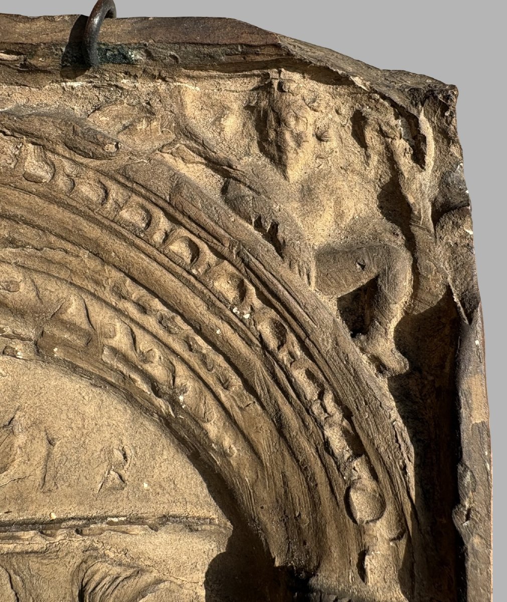 Bas-relief en Terre Cuite Renaissance "L'adoration des Mages" daté 1618-photo-2