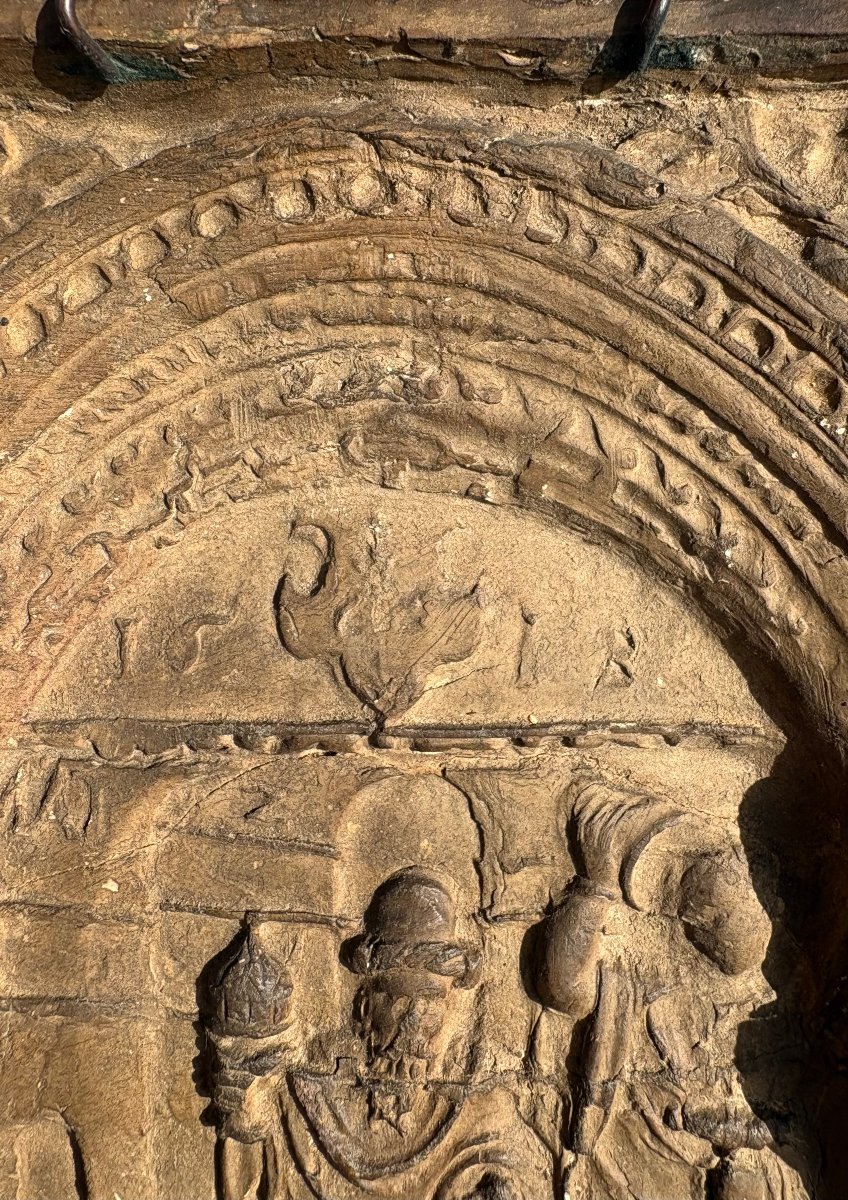 Bas-relief en Terre Cuite Renaissance "L'adoration des Mages" daté 1618-photo-5