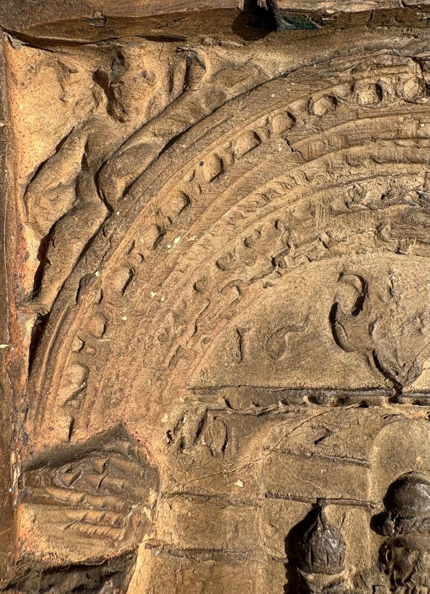 Bas-relief en Terre Cuite Renaissance "L'adoration des Mages" daté 1618-photo-6