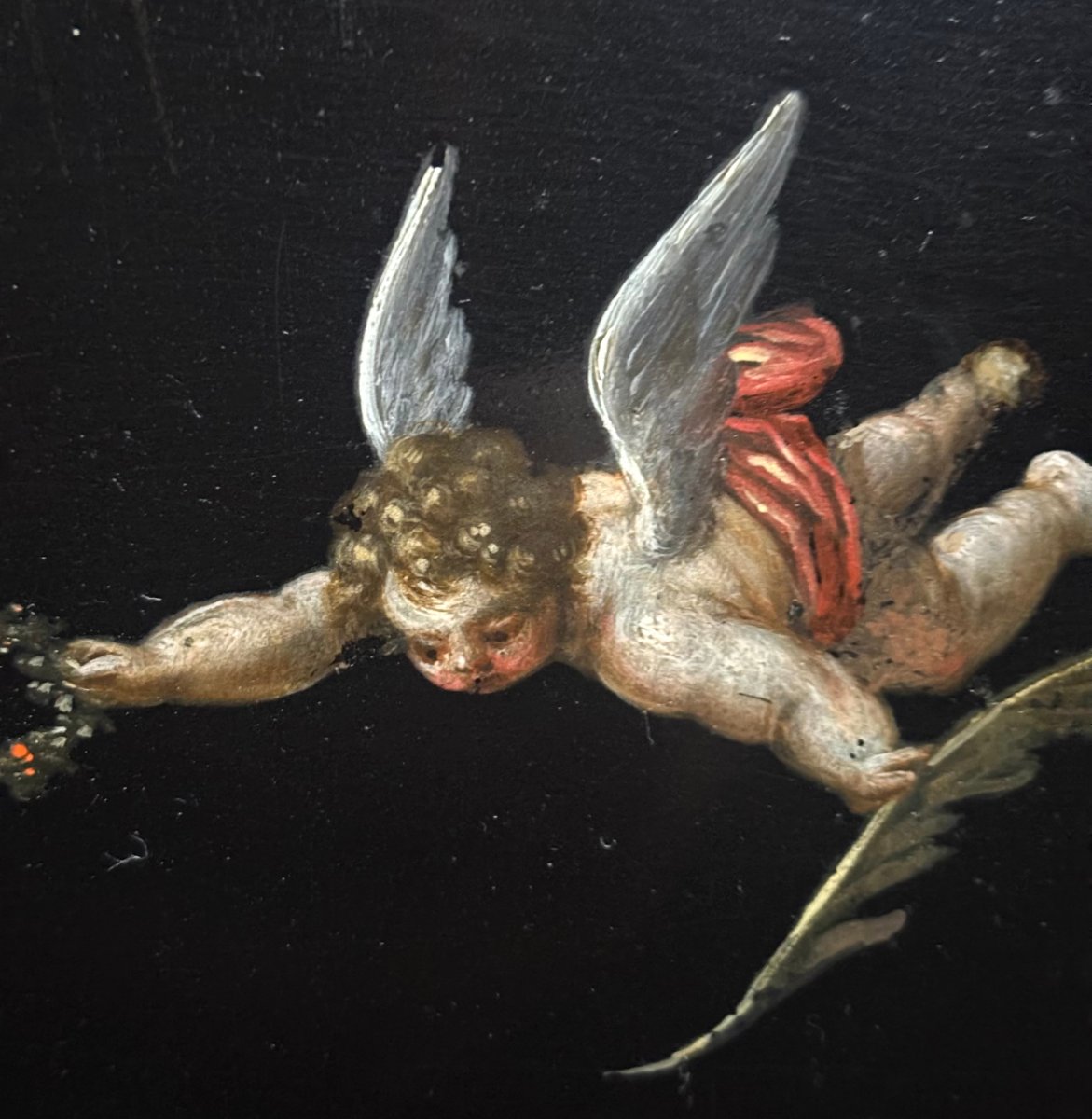 Peinture sur Ardoise, Ecole de Vérone, XVIIe siècle, Sainte Catherine d'Alexandrie-photo-3