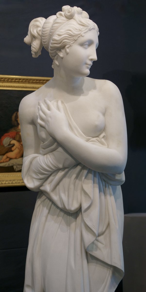 Vénus Italique Imposante Sculpture en Marbre Grand Tour vers 1840-photo-1