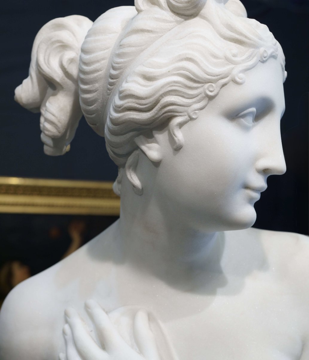 Vénus Italique Imposante Sculpture en Marbre Grand Tour vers 1840-photo-2
