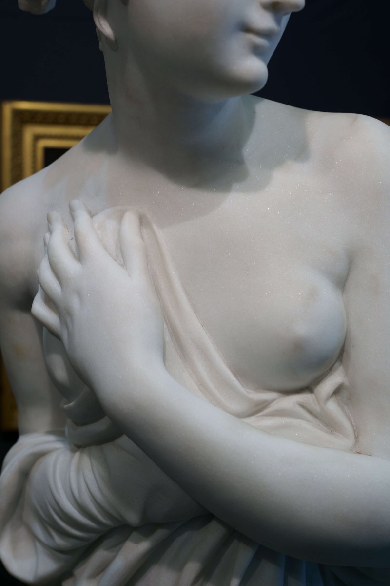Vénus Italique Imposante Sculpture en Marbre Grand Tour vers 1840-photo-6
