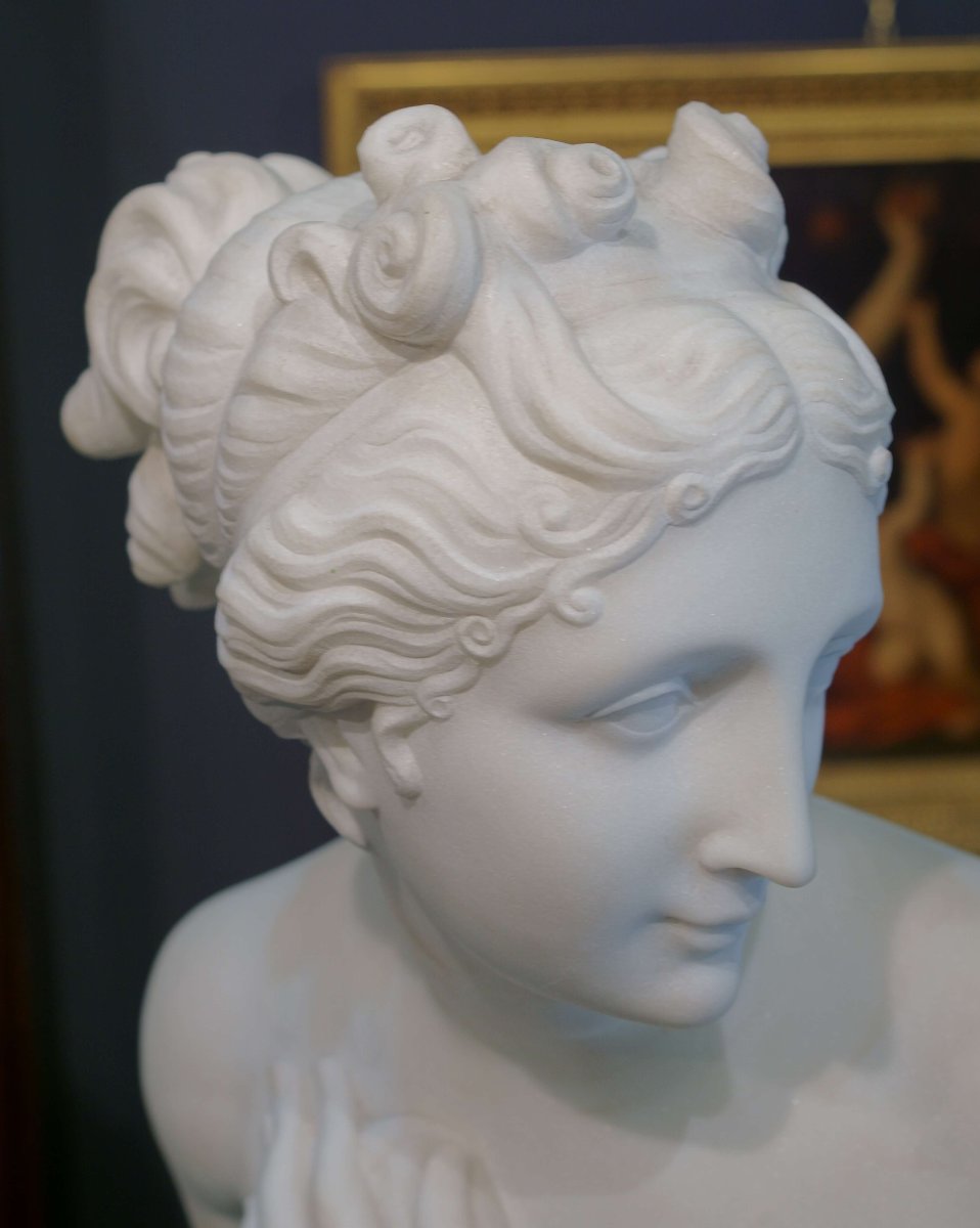Vénus Italique Imposante Sculpture en Marbre Grand Tour vers 1840-photo-7