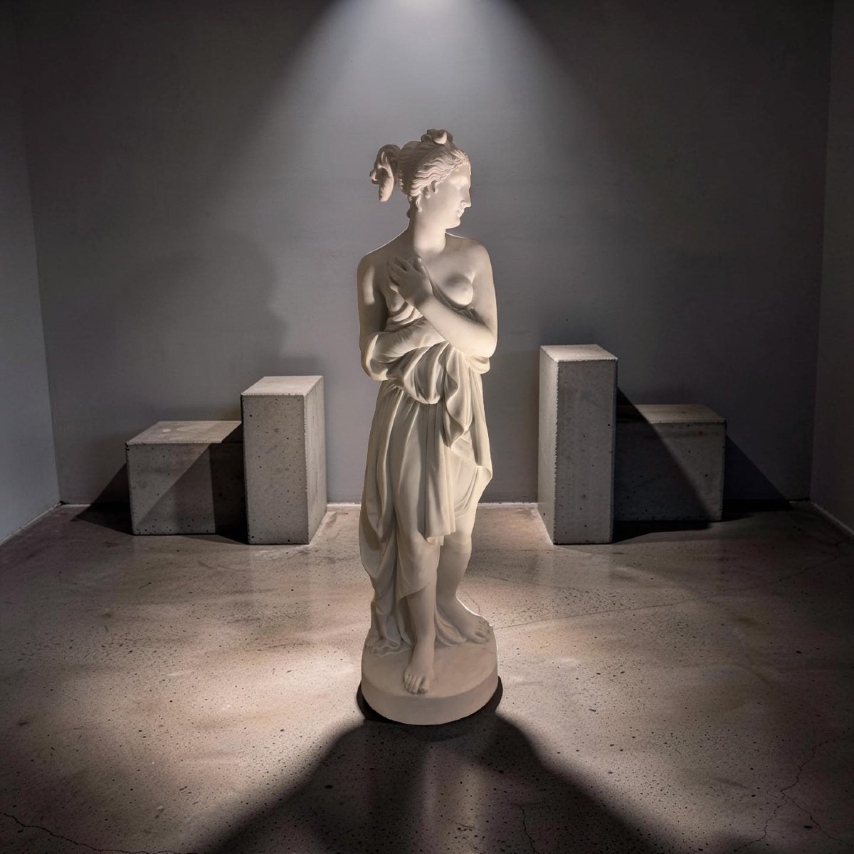 Vénus Italique Imposante Sculpture en Marbre Grand Tour vers 1840