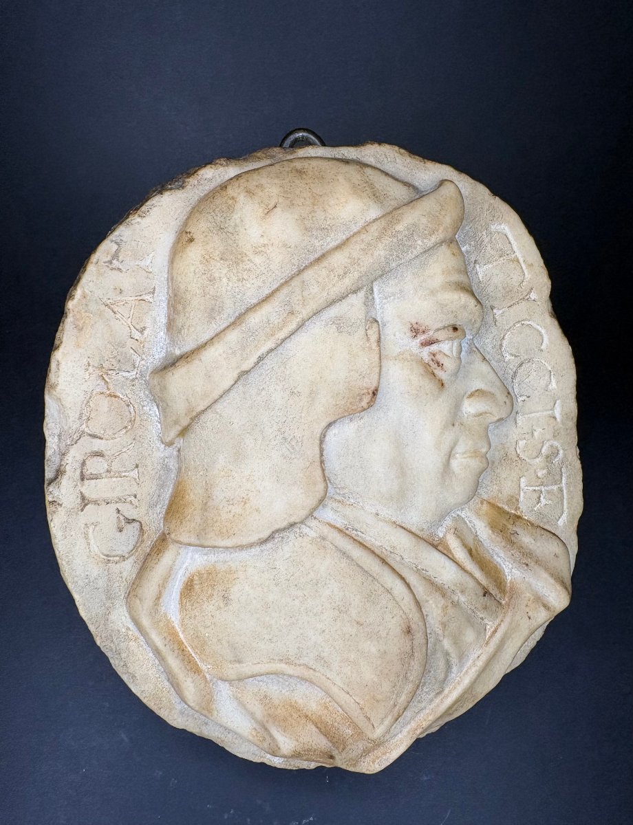 Girolamo Ticciati (1679–1745) Marble Medallion Male Profile-photo-2